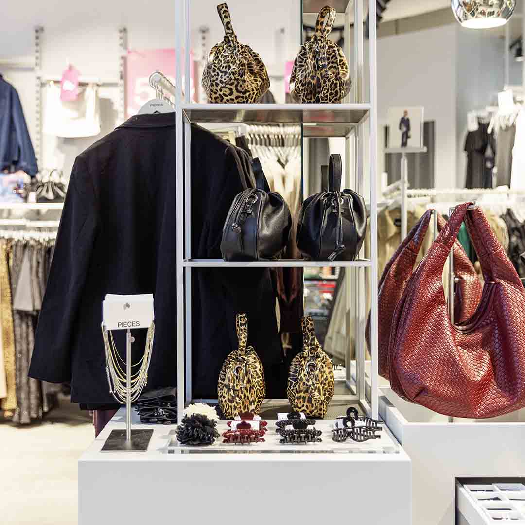 Bags and jewellery from Pieces in Frederiksberg.